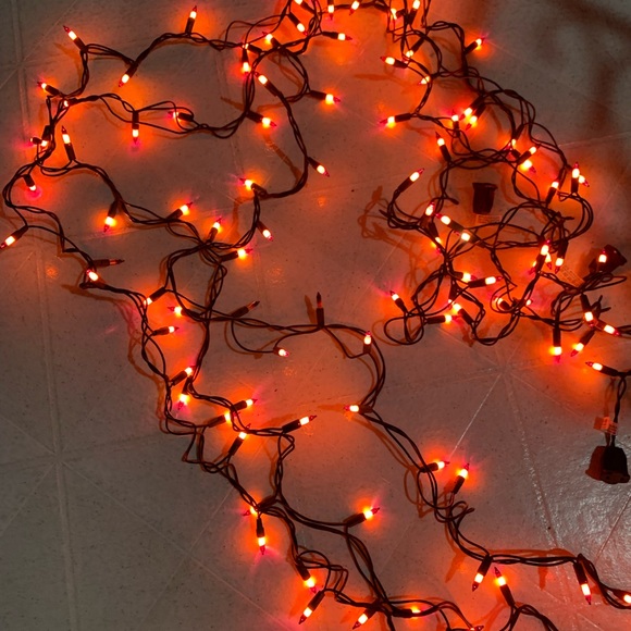 Halloween orange and purple tip string lights - Picture 2 of 4